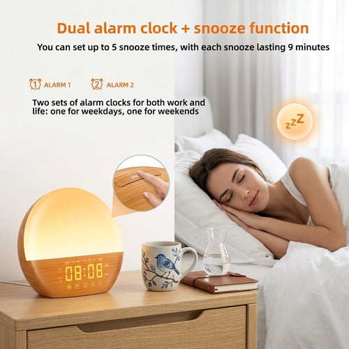 Leoma Sunrise Alarm Clock dual alarms and snooze function